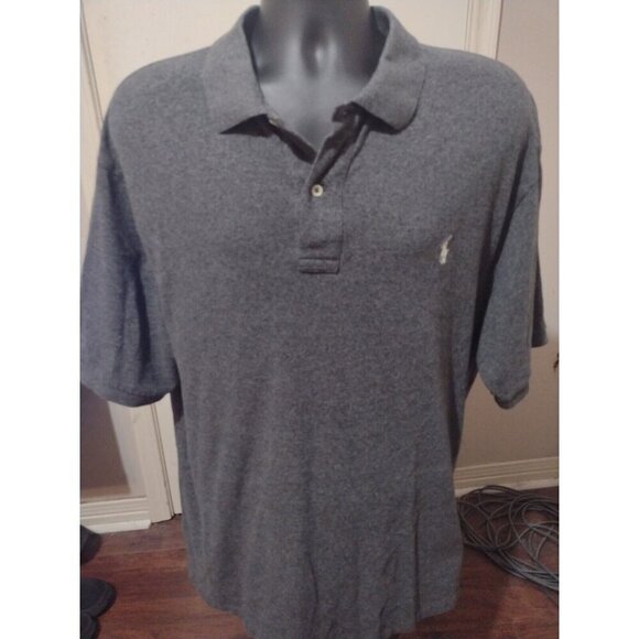 Polo Ralph Lauren Polo Shirt Men 2XB Big Grey Short Sleeve 100% Cotton - Picture 1 of 11